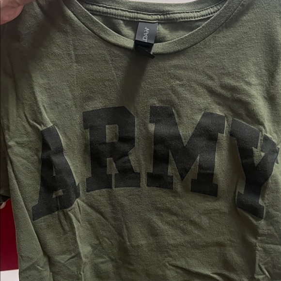 Gildan Olive Green T-Shirt with Black 'ARMY' Print - Picture 3 of 3
